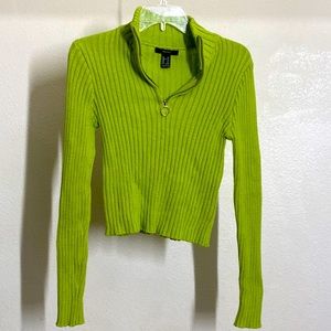 Lime green crop sweater